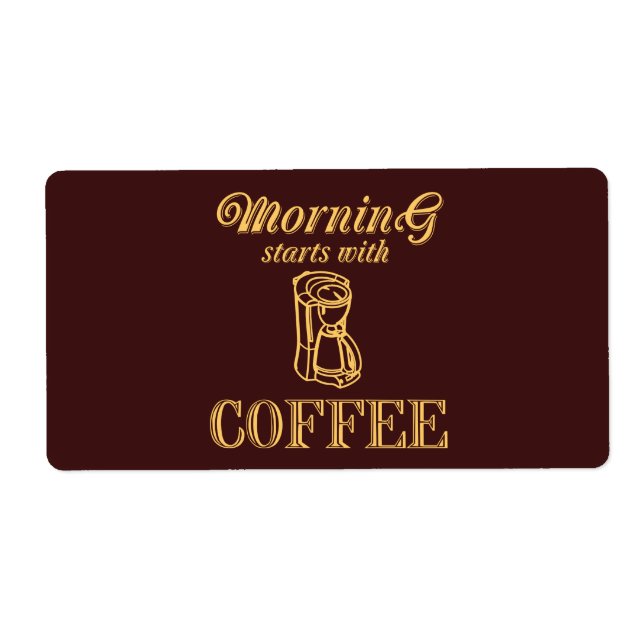 Etiqueta A manhã começa com o café (Frente)