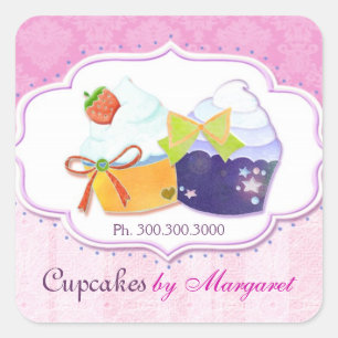 Etiqueta à moda bonito do negócio dos cupcakes d