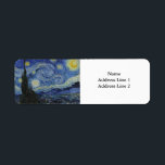 Etiqueta A Noite Estrelada de Vincent Van Gogh<br><div class="desc">A Noite Estrelada de Vincent Van Gogh,  uma celebração dos Mestrados da Arte</div>