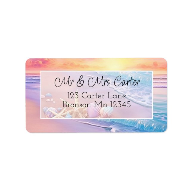 Etiqueta A praia no Sunset (Frente)