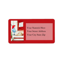 Etiqueta A sign For Santa Vintage Address Label