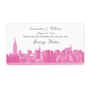 Etiqueta A skyline larga quente do rosa NYC gravou a