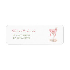 Etiqueta A Tini One Elegant Pink Baby Shower Return Address