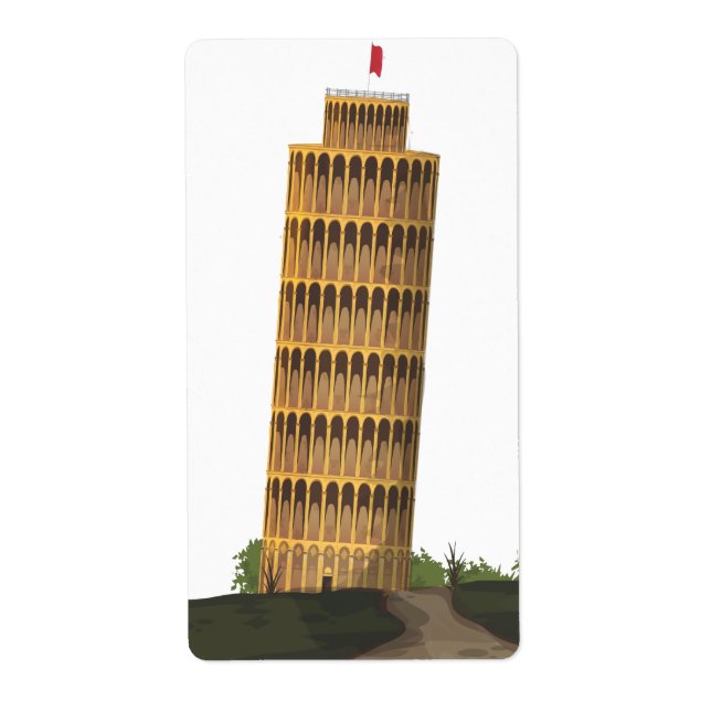 Etiqueta A Torre Inclinada de Pisa (Frente)
