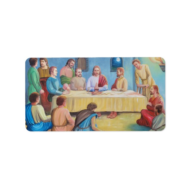 Etiqueta A Última Ceia: Jesus e os Discípulos (Frente)