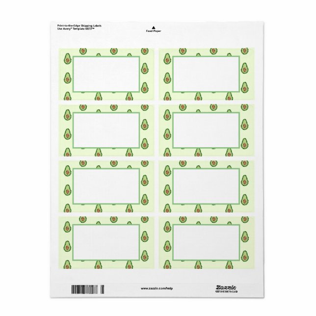 Etiqueta Abacate Em Pontos (Toda a folha)