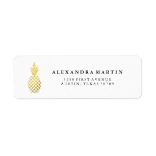Etiqueta Abacaxi Dourado elegante
