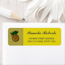 Etiqueta Abacaxi em padrão de bloco