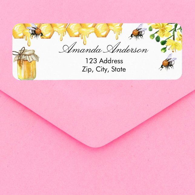 Etiqueta Abejas melíferas dirección floral de devolución (Criador carregado)