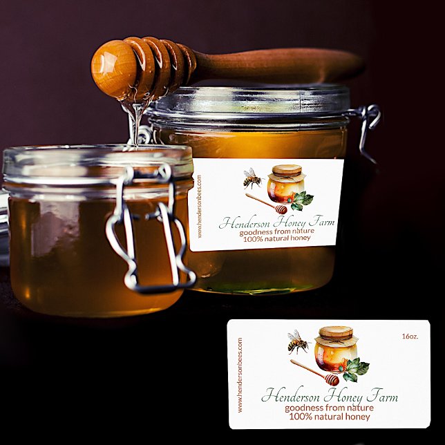 Etiqueta Abelha de mel e Jar of Honey Business Label (Criador carregado)