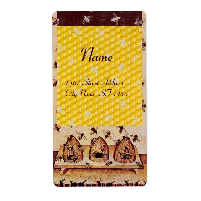 Etiqueta Abelha-MEL, APIARISTA-MADEIRA (Frente)