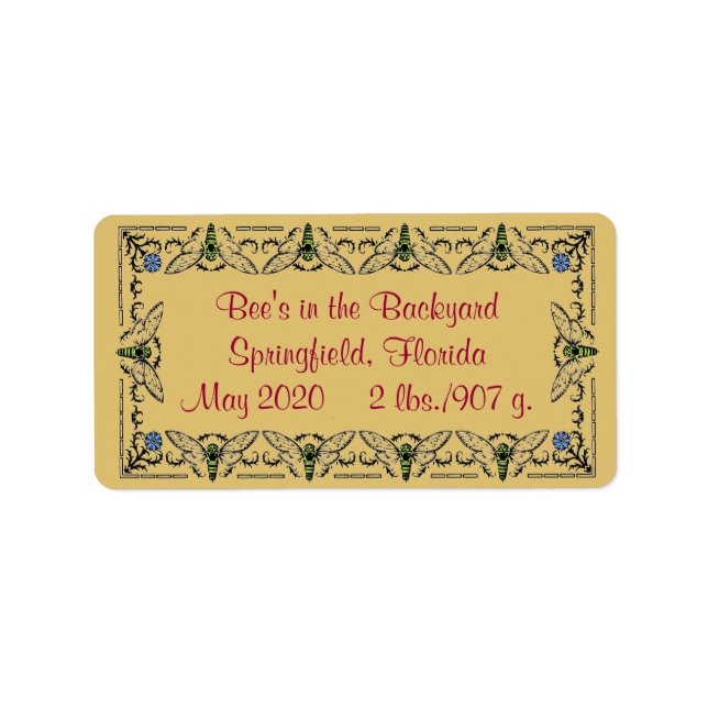 Etiqueta Abelhas no quintal (Frente)