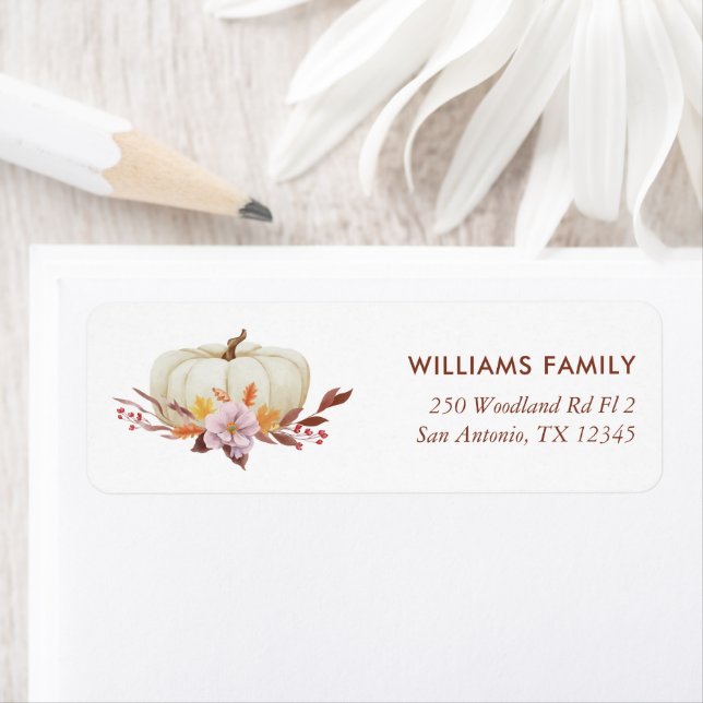 Etiqueta Abóbora de outono de Aquarela Delicada (Insitu)