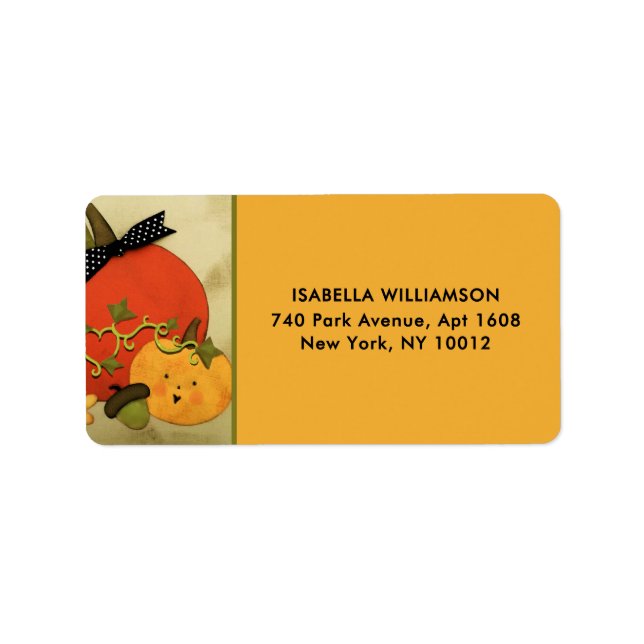 Etiqueta Abóbora de outubro do Halloween (Frente)