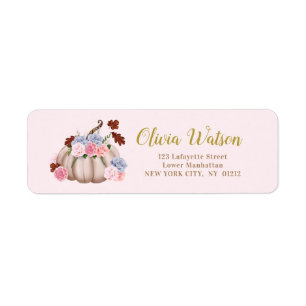 Etiqueta Abóbora pequena floral personalizada