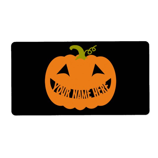 Etiqueta Abóbora Personalizada do Halloween (Frente)