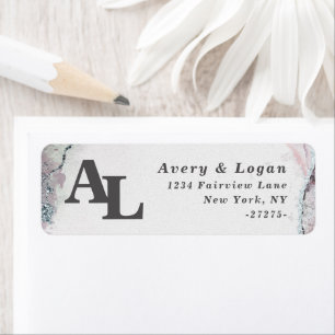 Etiqueta Abstract Wisteria Purple Monogram Return Address