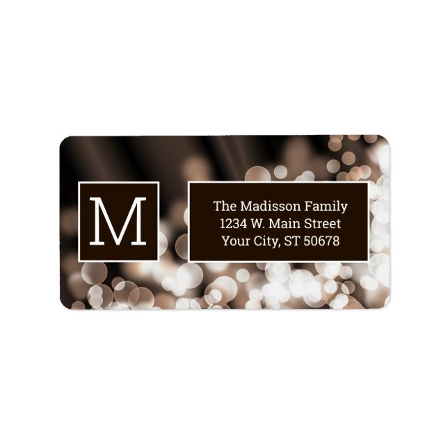 Etiqueta Abstrato Bokeh Chocolate (Frente)