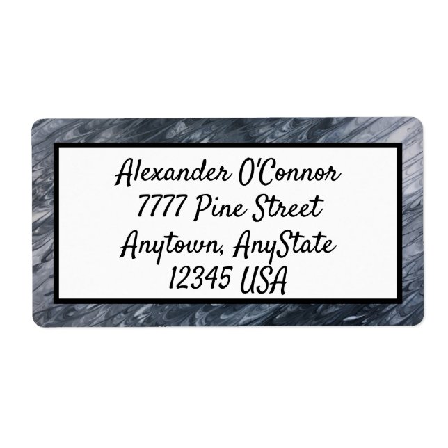 Etiqueta Abstrato branco preto (Frente)