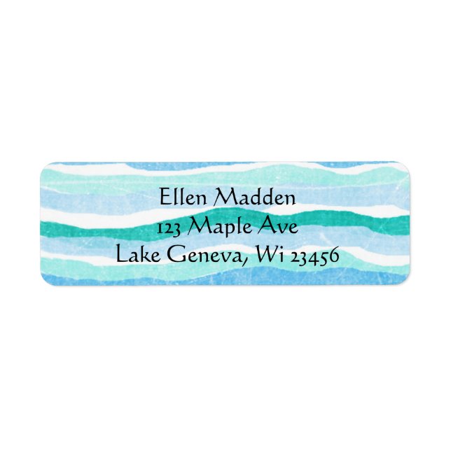 Etiqueta Abstrato de Azul e Teal Strike (Frente)