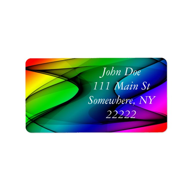 Etiqueta Abstrato do Espectro Arco-Íris (Frente)