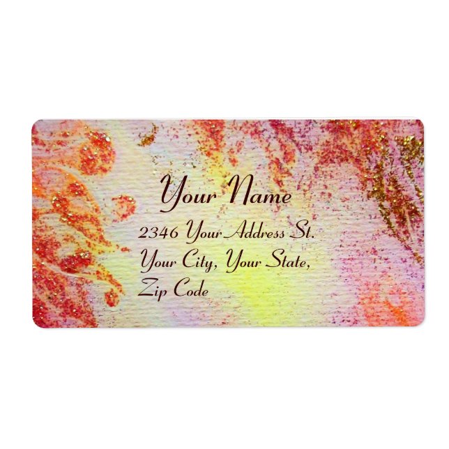 Etiqueta ABSTRATO DOURADO SWIRLS, amarelo-claro (Frente)