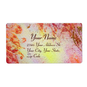 Etiqueta ABSTRATO DOURADOS, cor-de-rosa amarelo