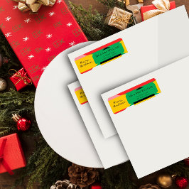 Etiqueta Abstrato Geométrico Padrão Bonito Feliz Natal