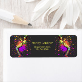 Etiqueta Abstrato Musical Jogando Trompete