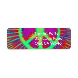 Etiqueta Abstrato Psicodélico - Sinal de Paz Tie-Dye