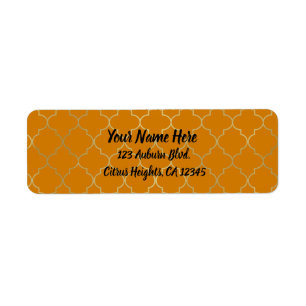Etiqueta Açafrão Amarelo & Dourado Padrão Quatrefoil Festa