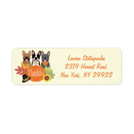 Etiqueta Ação de Graças aos Bulldog Franceses