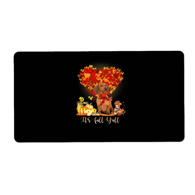 Etiqueta Ação de Graças É Queda Vocês Dachshund (Frente)