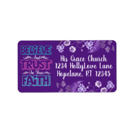 Etiqueta Acredite e confie em sua fé