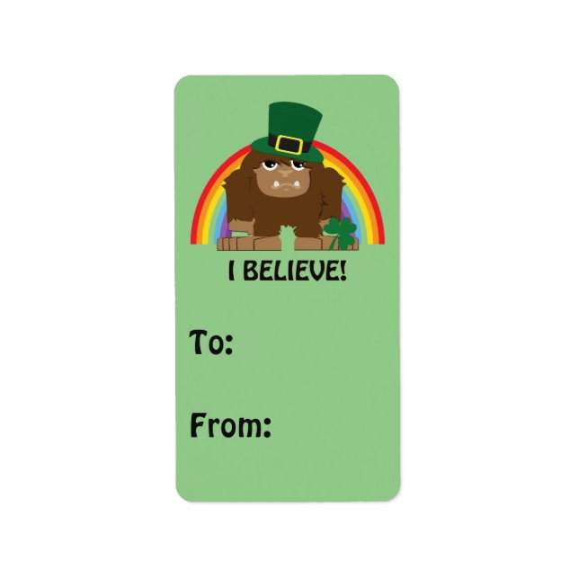 Etiqueta Acredito! Leprechaun Bigfoot (Frente)