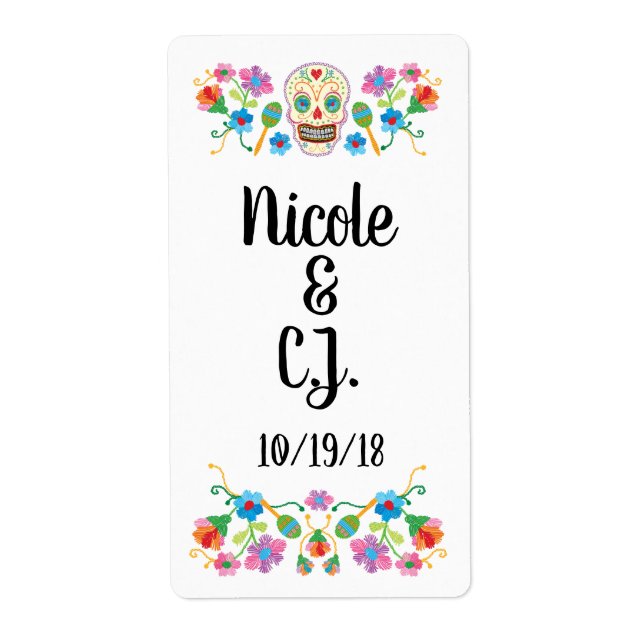 Etiqueta Açucar crânio quente Molho quente mexicano Fiesta  (Frente)