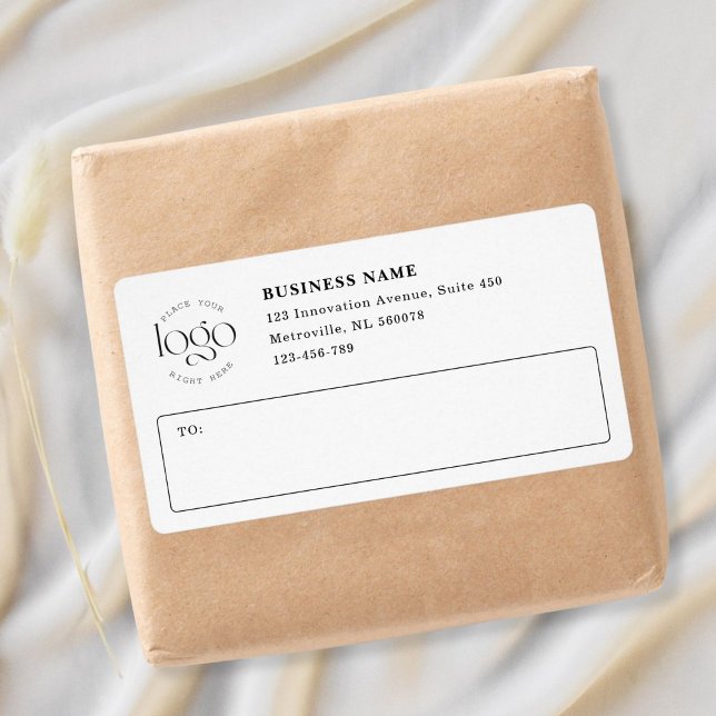 Etiqueta Add Your Own Logo Custom Business White Shipping (custom personalized business logo shipping label)