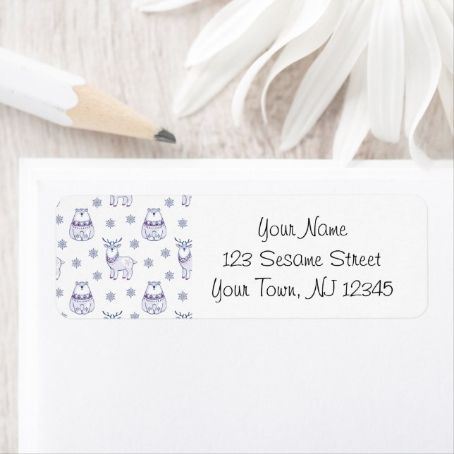 Etiqueta Address Labels with Polar Bears & Reindeers (Insitu)