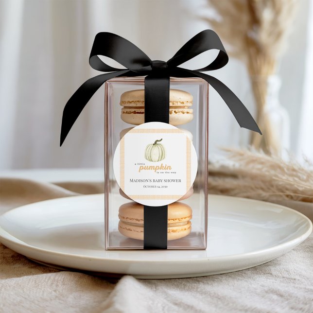 Etiqueta Adesiva Chá de Bebê Abóbora Pequena (Criador carregado)