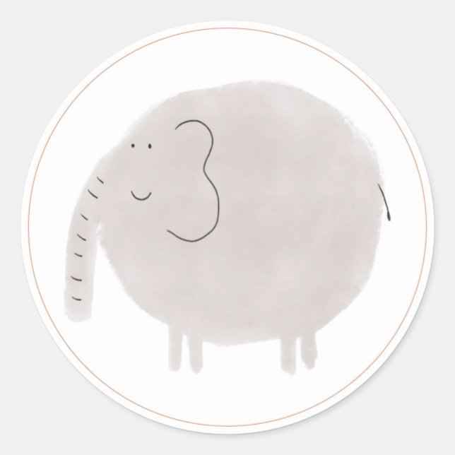 Etiqueta adesiva de elefante para animais de boho (Frente)