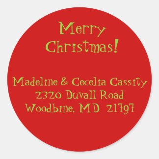etiqueta adesiva de endereço de Natal