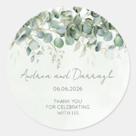 Etiqueta Adesiva de Favor de Casamento Eucalyptus 