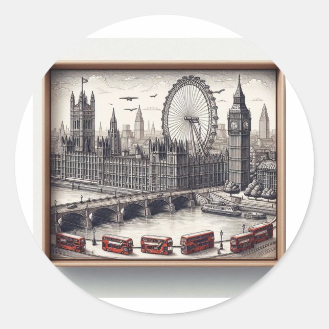 etiqueta adesiva de Londres (Frente)