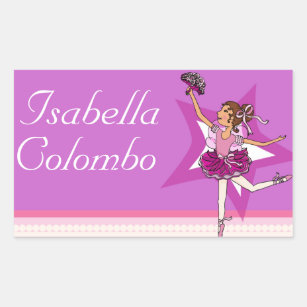 etiqueta adesiva de nome de balé púrpura de bailar