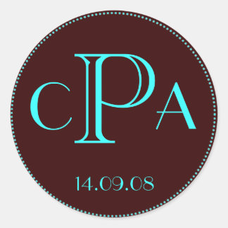 Etiqueta adesiva do monograma de casamento