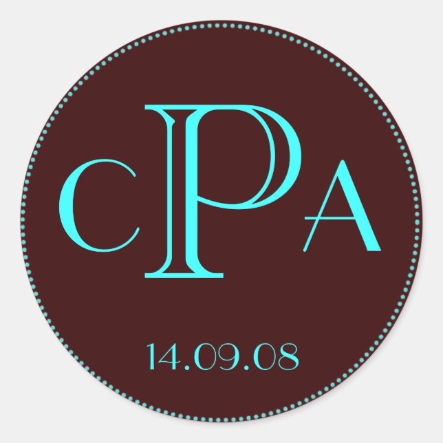 Etiqueta adesiva do monograma de casamento