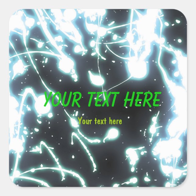 etiqueta adesiva do néon azul (Frente)