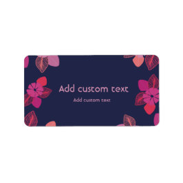 etiqueta adesiva elegante floral azul personalizáv