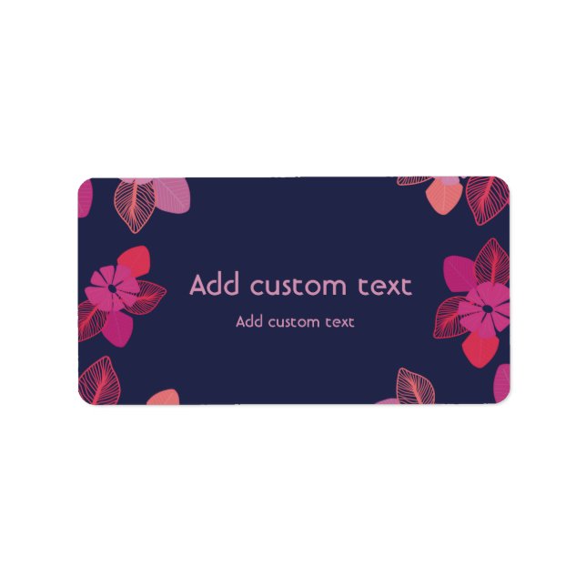 etiqueta adesiva elegante floral azul personalizáv (Frente)