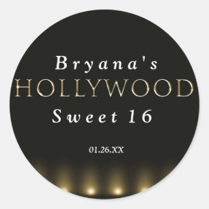 Etiqueta Adesiva Festa Preta Hollywood Lights